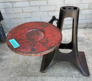 DESCRIPTION: VINTAGE MECHANICS METAL STOOL SIZE: 21"X21" QTY: 1