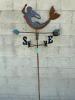 DESCRIPTION: MERMAID THEMED METAL WEATHER VANE SIZE: 7' TALL WITH STAND QTY: 1 - 2