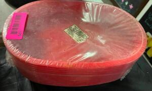 (12) 9" RED PLASTIC FOOD BASKETS.