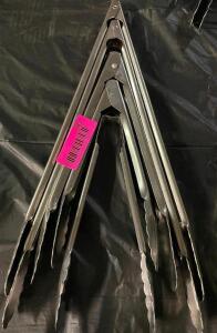 (4) STAINLESS TONGS