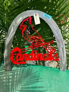 DESCRIPTION: METAL CARDINALS ARCH SIGN SIZE: 24"X24" QTY: 1