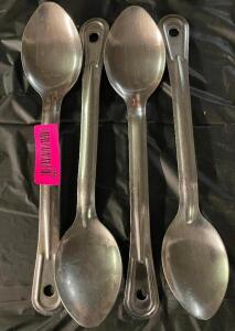 (4) STAINLESS SERVING SPOONS