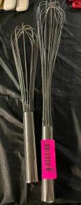 (2) LARGE STAINLESS WHISKS