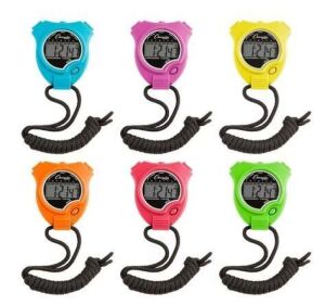 DESCRIPTION: (6) STOP WATCHES BRAND/MODEL: CHAMPION SPORTS #910 INFORMATION: RAINBOW COLORS RETAIL$: $10.99 EA QTY: 6