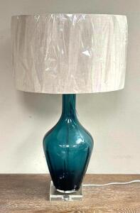 HAGANO BLUE GLASS TABLE LAMP