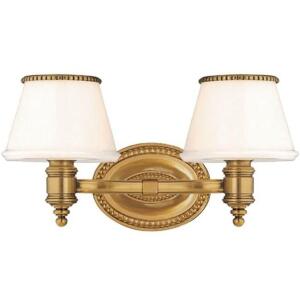 RICHMOND FLEMISH BRASS 2-GLASS VANITY LIGHT