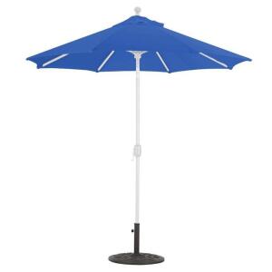 ALUMINUM 7.5 OCTAGON AUTO TILT CRANK LIFT UMBRELLA IN TRUEBLUE WITH WHITE FRAME