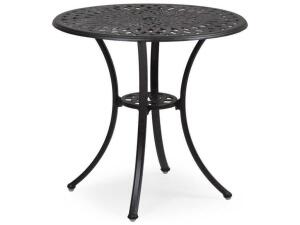 OXFORD CAST ALUMINUM WEATHERED BLACK 30" ROUND BISTRO TABLE WITH UMBRELLA HOLE