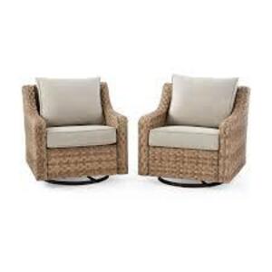 DESCRIPTION: (2) SWIVEL GLIDERS AND COVERS BRAND/MODEL: BETTER HOMES AND GARDENS #BH49-092-099-02 INFORMATION: BEIGE SIZE: 32.28"W 39"H 34.65"D RETAIL