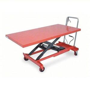 DESCRIPTION: (1) MANUAL MOBILE SCISSOR LIFT TABLE BRAND/MODEL: DAYTON #4ZC18 INFORMATION: RED SIZE: 1000 LB CAPACITY RETAIL$: $1104.62 EA QTY: 1