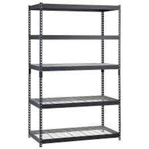 DESCRIPTION: (1) HEAVY DUTY METAL SHELVING RACKBRAND/MODEL: EDSAL #MROP4824W5BSIZE: 48" X 24" x 72"RETAIL$: $249.99 EAQTY: 1