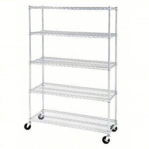 DESCRIPTION: (1) ULTRA DURABLE COMMERCIAL GRADE WIRE SHELVING WITH WHEELS BRAND/MODEL: SEVILLE #WEB562 INFORMATION: STEEL SIZE: 5 TIER, 48"W 18"D 72"H