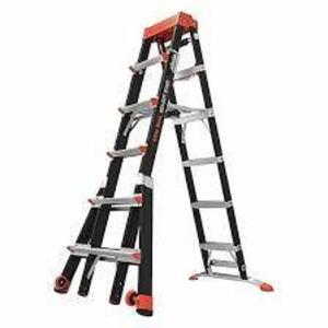 DESCRIPTION: (1) MULTIPURPOSE LADDER BRAND/MODEL: LITTLE GIANT #26W731 INFORMATION: BLACK WITH RED SIZE: 6 TO 10 FT, 374 LB CAPACITY RETAIL$: $735.04