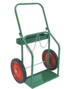 DESCRIPTION: (1) WELDING CYLINDER HAND TRUCK BRAND/MODEL: SAFTCART #5WXD2 INFORMATION: JUST THE CART SIZE: 200 LB LOAD CAP 42X22X8 RETAIL$: $152.36 EA