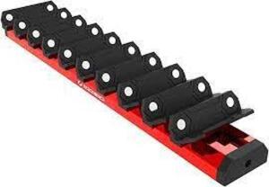 DESCRIPTION: (2) MAGNETIC WRENCH RACK BRAND/MODEL: EZRED #WR10-RD INFORMATION: RED WITH BLACK RETAIL$: $20.21 EA QTY: 2