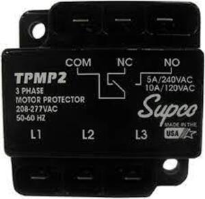 DESCRIPTION: (3) 3 PHASE MOTOR PROTECTOR BRAND/MODEL: SUPCO #TPMP2 INFORMATION: BLACK SIZE: 3 PHASE RETAIL$: $25.69 EA QTY: 3