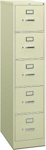 310 SERIES VERTICAL FILE CABINET LETTER WIDTH, 5 DRAWERS