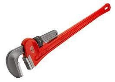 DESCRIPTION: (1) STRAIGHT PIPE WRENCH BRAND/MODEL: RIDGID #31045 INFORMATION: RED SIZE: 60" RETAIL$: $482.99 EA QTY: 1