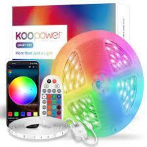 DESCRIPTION: (1) SET OF SMART LED STRIP LIGHTS BRAND/MODEL: KOOPOWER SIZE: 50FT RETAIL$: $10.00 EA QTY: 1