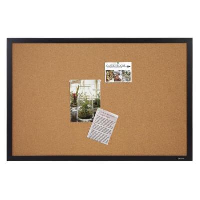 QUARTET CORK BULLETIN BOARD, 24" X 36", BLACK FRAME