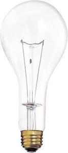 DESCRIPTION: (24) MEDIUM BASE LIGHT BULBS BRAND/MODEL: SATCO #S4959 INFORMATION: CLEAR SIZE: 300 WATT, 130 VOLT RETAIL$: $4.19 PER BULB QTY: 24