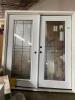 JELD WEN 72 INCH X 80 INCH TEMPERED PRIVACY GLASS PRIMED FIBERGLASS RIGHT HAND INSWING PREHUNG DOUBLE DOOR / PATIO DOOR - 3