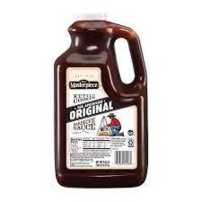 DESCRIPTION: (1) BBQ SAUCE BRAND/MODEL: KC MASTERPIECE SIZE: 1 GALLON RETAIL$: $30.84 EA QTY: 1