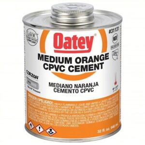 DESCRIPTION: (1) PIPE CEMENT BRAND/MODEL: OATEY #41GP21 INFORMATION: ORANGE SIZE: 1 QT RETAIL$: $39.46 EA QTY: 1