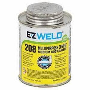 DESCRIPTION: (4) SOLVENT CEMENT BRAND/MODEL: EZ WELD 208 #5E532 SIZE: 8 OZ RETAIL$: $4.74 EA QTY: 4