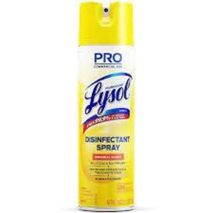 DESCRIPTION: (4) DISINFECTANT SPRAY BRAND/MODEL: LYSOL PRO INFORMATION: LEMON SIZE: 19 OZ RETAIL$: $12.99 EA QTY: 4