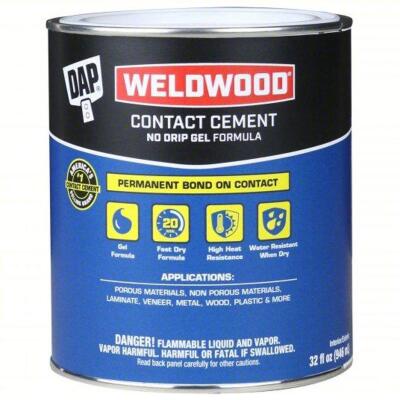 DESCRIPTION: (4) CONTACT CEMENT BRAND/MODEL: WELDWOOD #10L520 SIZE: 1 QT RETAIL$: $19.91 EA QTY: 4