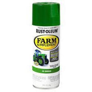 DESCRIPTION: (4) SPRAY PAINT BRAND/MODEL: RUST-OLEUM FARM AND IMPLEMENT INFORMATION: JD GREEN SIZE: 12 OZ RETAIL$: $6.98 EA QTY: 4