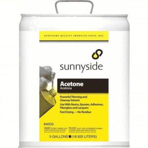 DESCRIPTION: (1) ACETONE SOLVENT BRAND/MODEL: SUNNYSIDE #487F09 SIZE: 5 GALLON RETAIL$: $179.02 QTY: 1