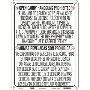 DESCRIPTION: (1) OPEN CARRY SIGN INFORMATION: WARNING ONLY VALID IN TEXAS SIZE: 24X18 RETAIL$: $64.84 EA QTY: 1