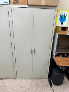 (2) 36" TWO DOOR METAL STORAGE CABINETS