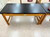 (2) 60" X 30" WOODEN STUDENT LAB TABLES W/ ELECTRICAL OUTLETS