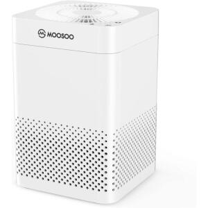 MOOSOO AIR PURIFIER QUIET AIR CLEANER ELIMINATES DUST, ODOR, SMOKE, PET DANDER