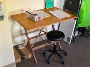 DRAFTING TABLE AND STOOL SET