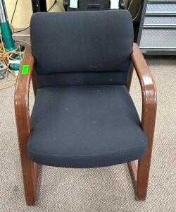 (2) BLACK UPHOLSTERED ARM CHAIRS