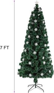 JUEGOAL 7.5 FT PRE-LIT OPTICAL FIBER CHRISTMAS ARTIFICIAL TREE