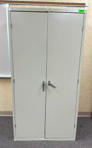 (2) 36" X 18" TWO DOOR METAL STORAGE CABINETS