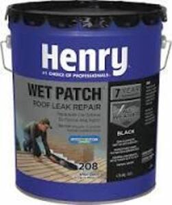 DESCRIPTION (1) RUBBERIZED WET PATCH ROOF LEAK REPAIR BRAND/MODEL HENRY ADDITIONAL INFORMATION RETAILS FOR $67.58 SIZE 5 GALLON THIS LOT IS ONE MONEY