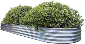 OVAL METAL RAISED GARDEN BED PLANTER 144" X 47" X 12"