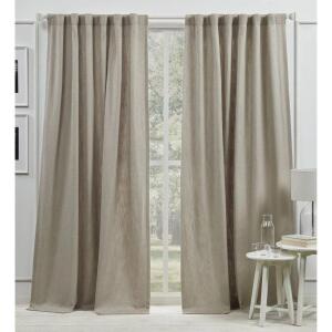 LAUREN RALPH LAUREN VIENNA LIGHT FILTERING BACK TAB ROD POCKET CURTAIN PANEL - 54X96 - LATTE