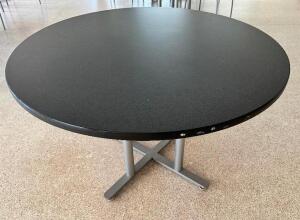 (2) 60" COMPOSITE LUNCH ROOM TABLES W/ DARK GREY TOPS