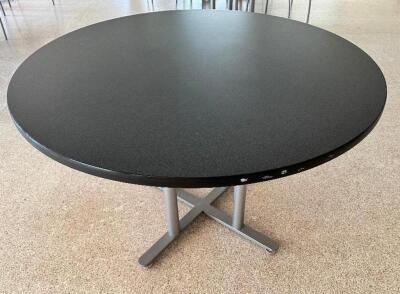 60" COMPOSITE LUNCH ROOM TABLES W/ DARK GREY TOPS