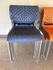 (22) BLUE PLASTIC STACKING DINING HALL CHAIRS