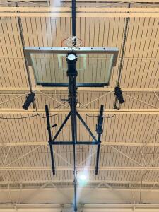 GLIDING REAR-BRACED CEILING MAST BASKET BALL HOOP