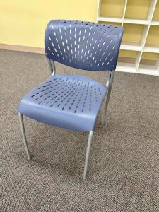 (11) BLUE PLASTIC STACKING CHAIRS