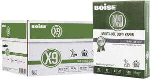 BOISE PAPER X-9 MULTI-USE COPY PAPER - 10 REAM (5,000 SHEETS) | 8.5" X 11" LETTER | 92 BRIGHT WHITE - 20 LB.